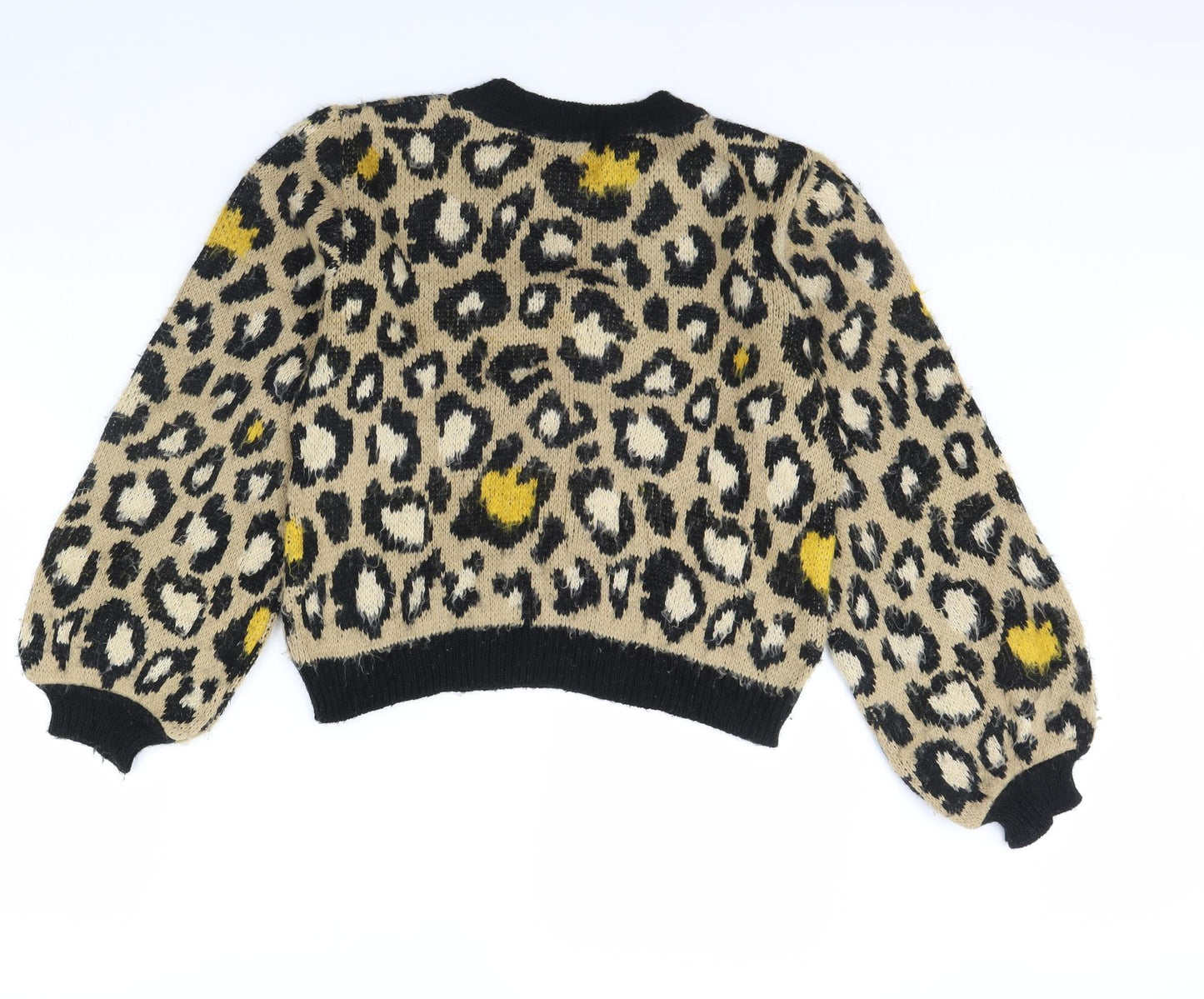Topshop Womens Brown Animal Print  Pullover Jumper Size 10
