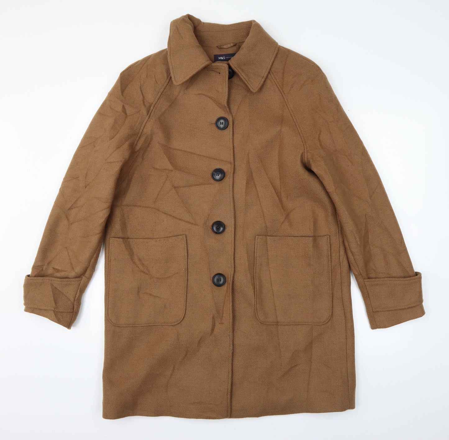 Marks and Spencer Womens Brown   Pea Coat Coat Size 14