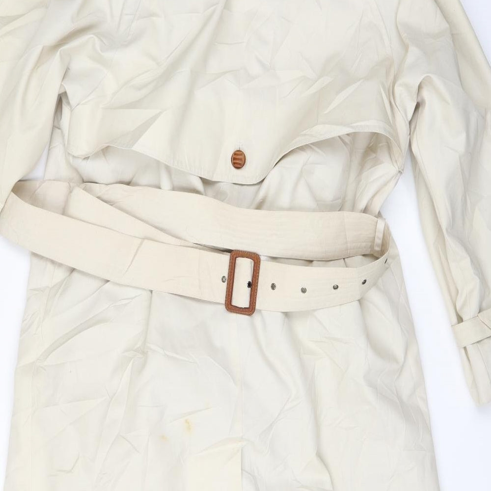 Ensign Womens Beige   Trench Coat Coat Size 12