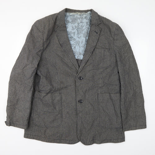 Cedar Wood State Mens Grey Striped  Jacket Suit Jacket