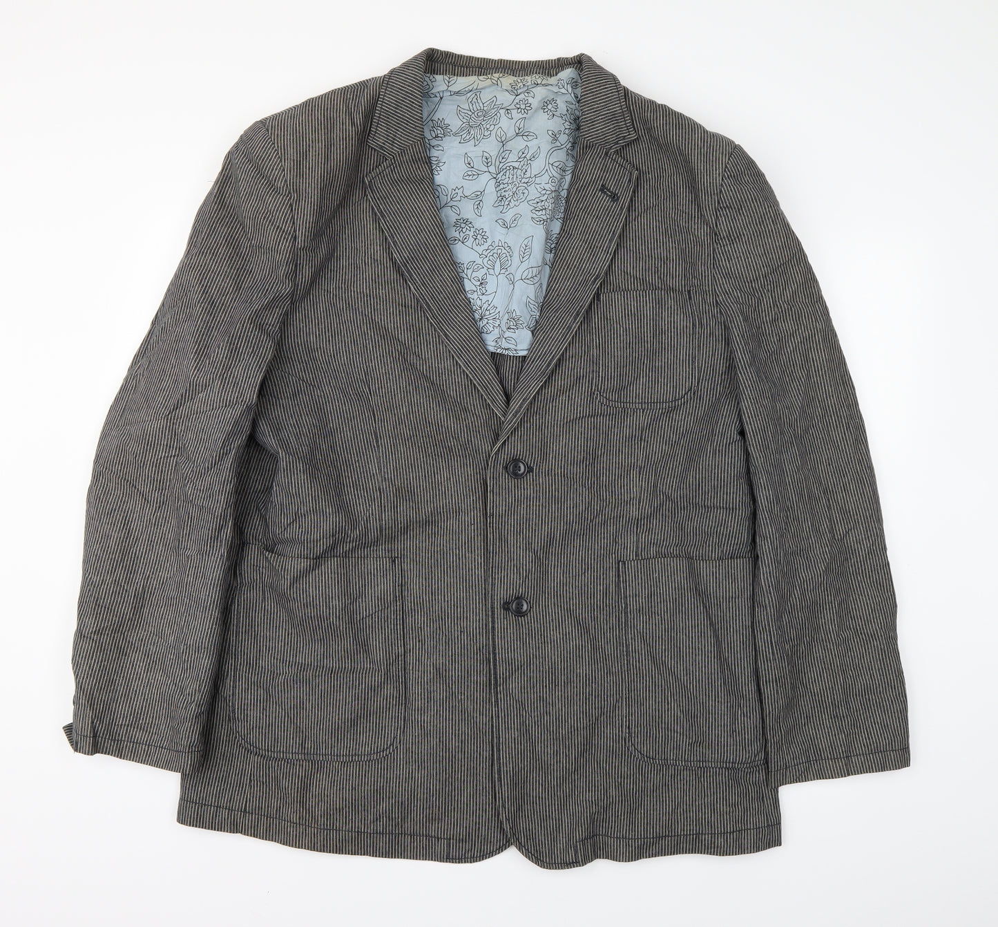 Cedar Wood State Mens Grey Striped  Jacket Suit Jacket