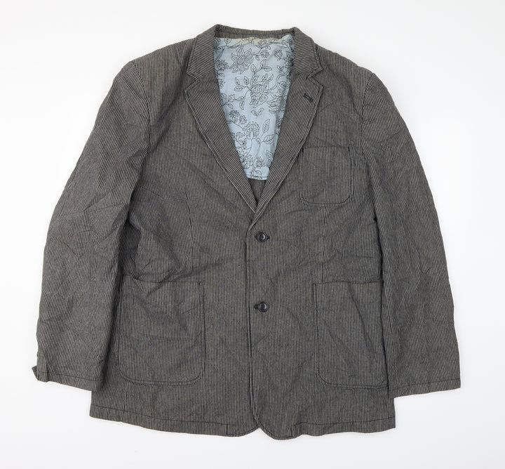 Cedar Wood State Mens Grey Striped  Jacket Suit Jacket