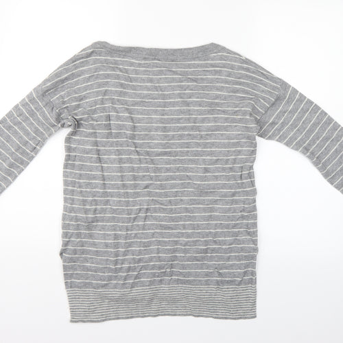 Gap Womens Grey Striped  Basic Blouse Size XS