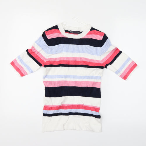 Marks and Spencer Womens Multicoloured Striped  Basic Blouse Size 10