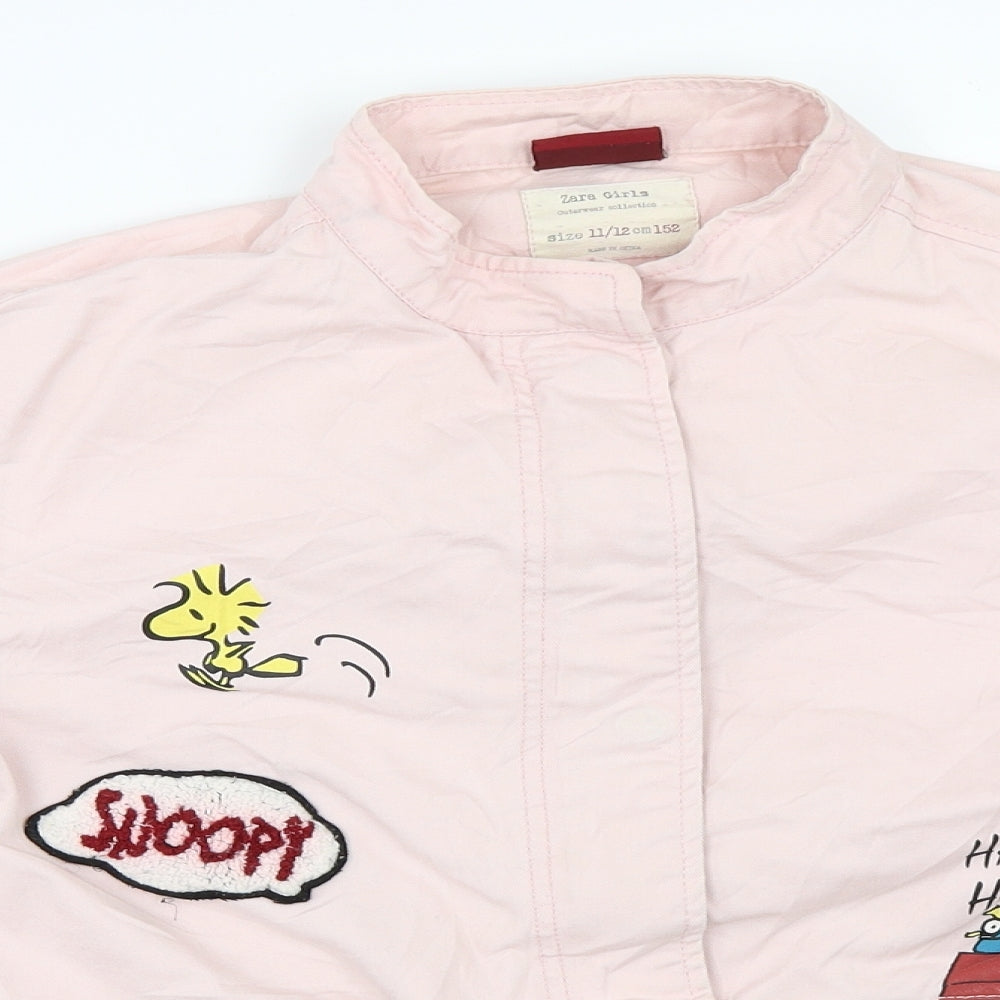 Zara Girls Pink   Jacket  Size 11-12 Years  - snoopy