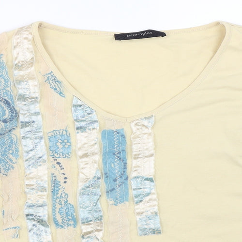 Principles Womens Beige   Basic T-Shirt Size 14