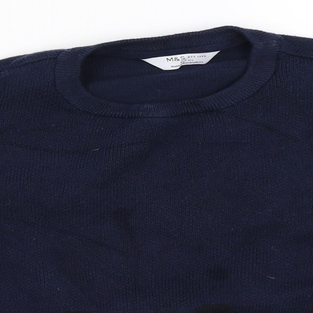 Marks and Spencer Boys Blue   Pullover Jumper Size 6-7 Years