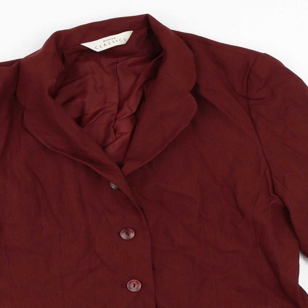 Modern Classics Womens Red   Jacket Blazer Size 16