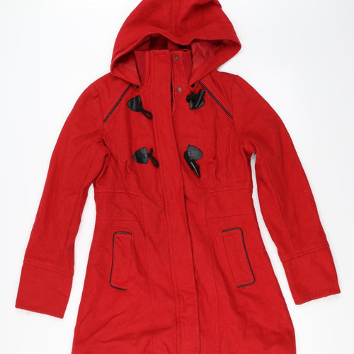 Yoki Womens Red   Overcoat Coat Size M