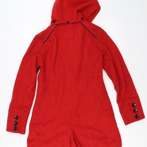 Yoki Womens Red   Overcoat Coat Size M