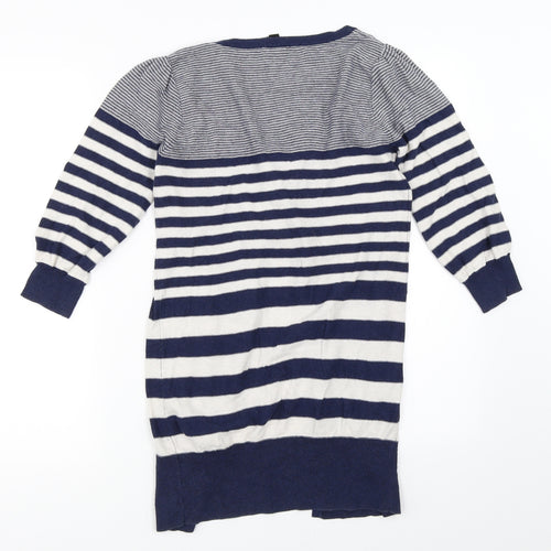Topshop Womens Blue Striped  Cardigan Jumper Size 10