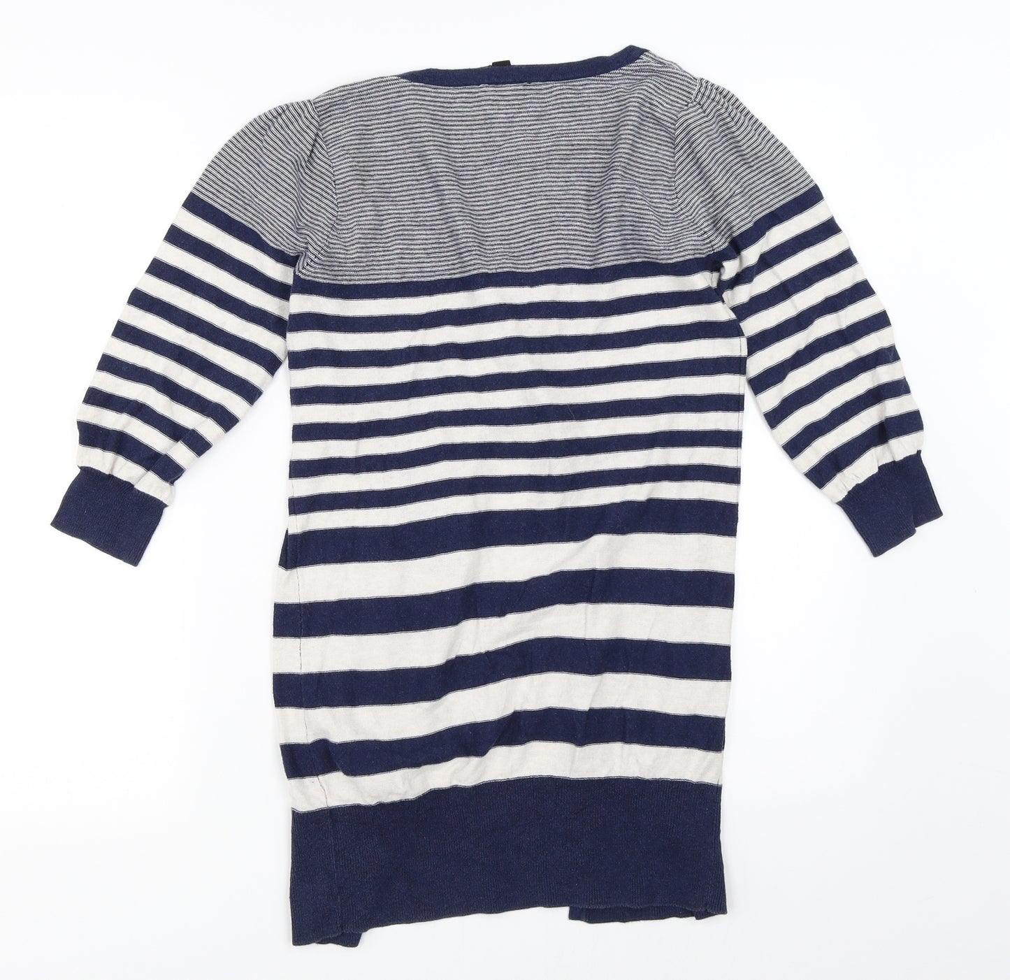 Topshop Womens Blue Striped  Cardigan Jumper Size 10
