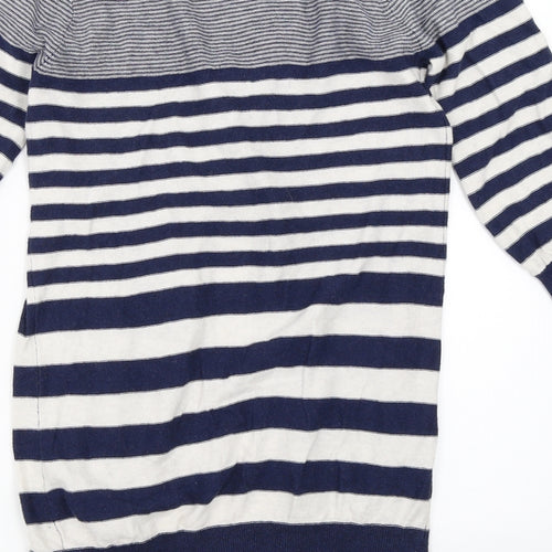 Topshop Womens Blue Striped  Cardigan Jumper Size 10