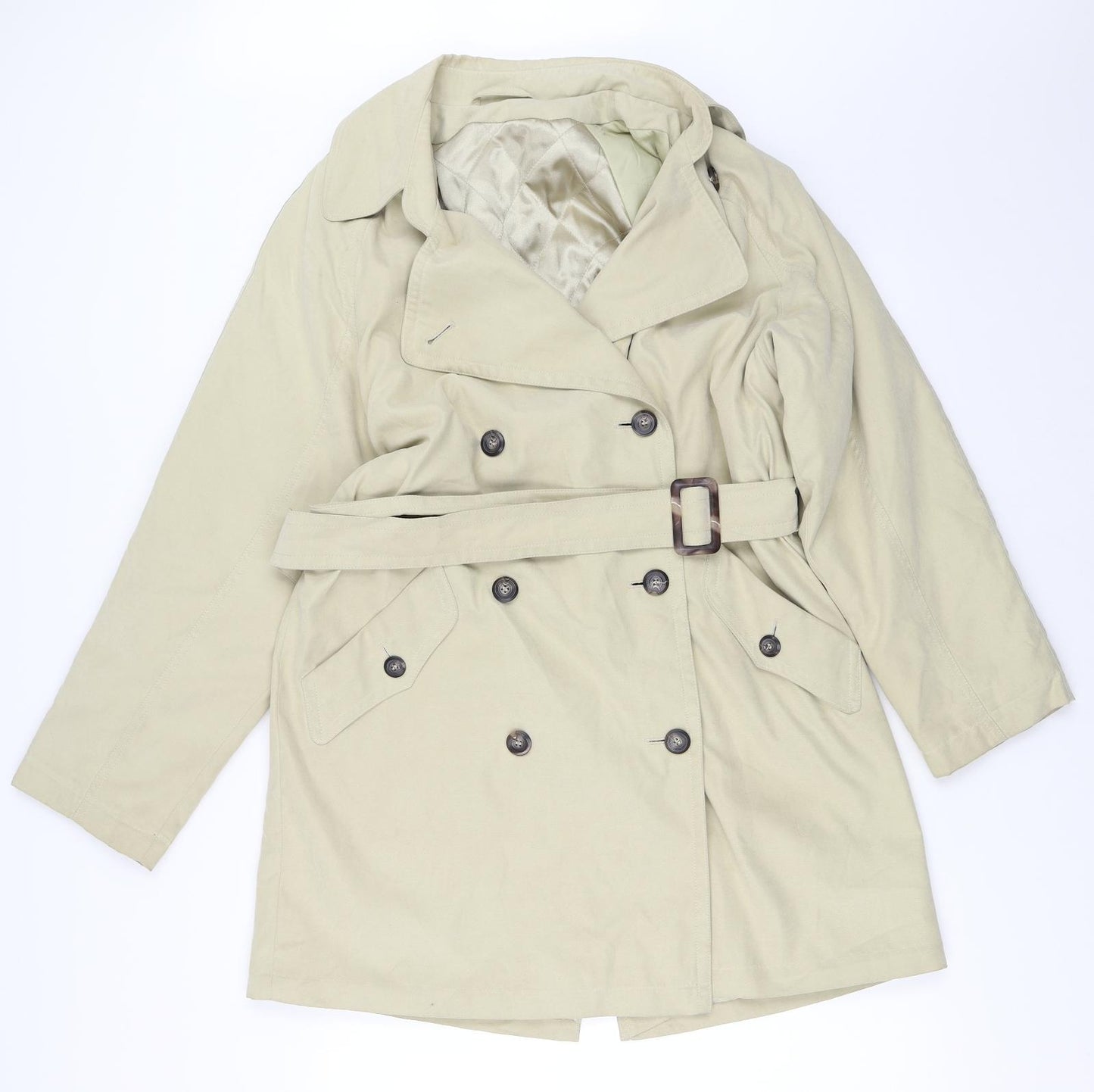 Preworn Womens Beige   Trench Coat Coat Size 10