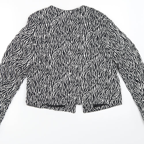 Atmosphere Womens Black Animal Print  Jacket  Size 12