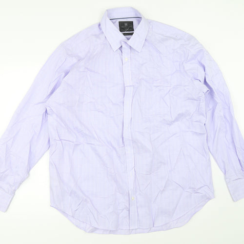 Marks and Spencer Mens Blue    Dress Shirt Size 17.5