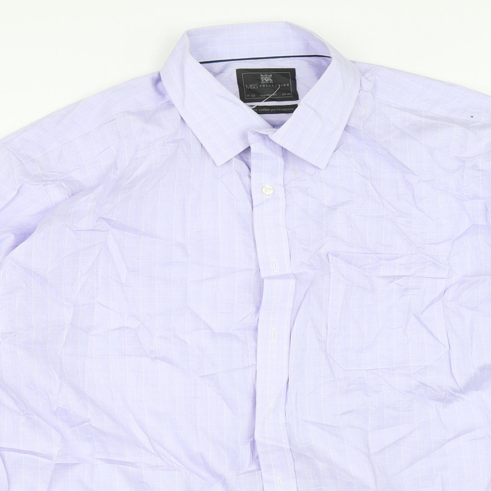 Marks and Spencer Mens Blue    Dress Shirt Size 17.5