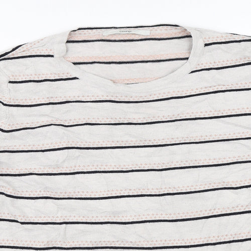 George Womens Grey Striped  Pullover Jumper Size 14