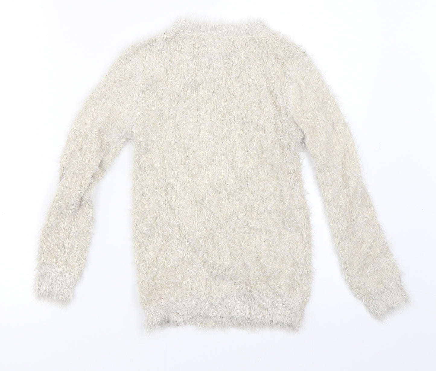 George Girls Beige   Pullover Jumper Size 7-8 Years  - Christmas reindeer
