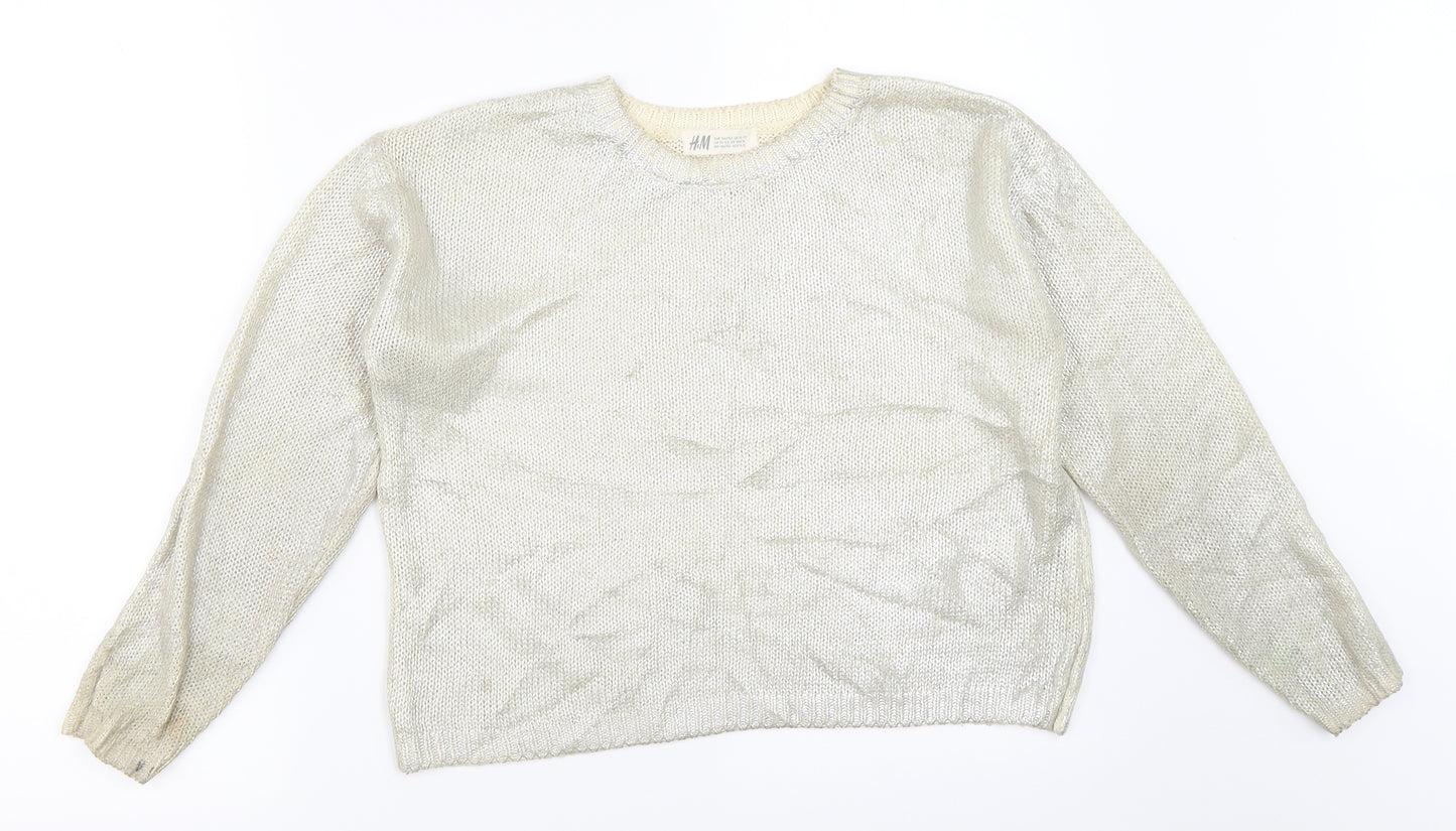 H&M Girls Gold   Pullover Jumper Size 11-12 Years