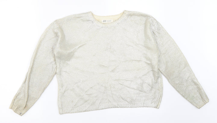 H&M Girls Gold   Pullover Jumper Size 11-12 Years