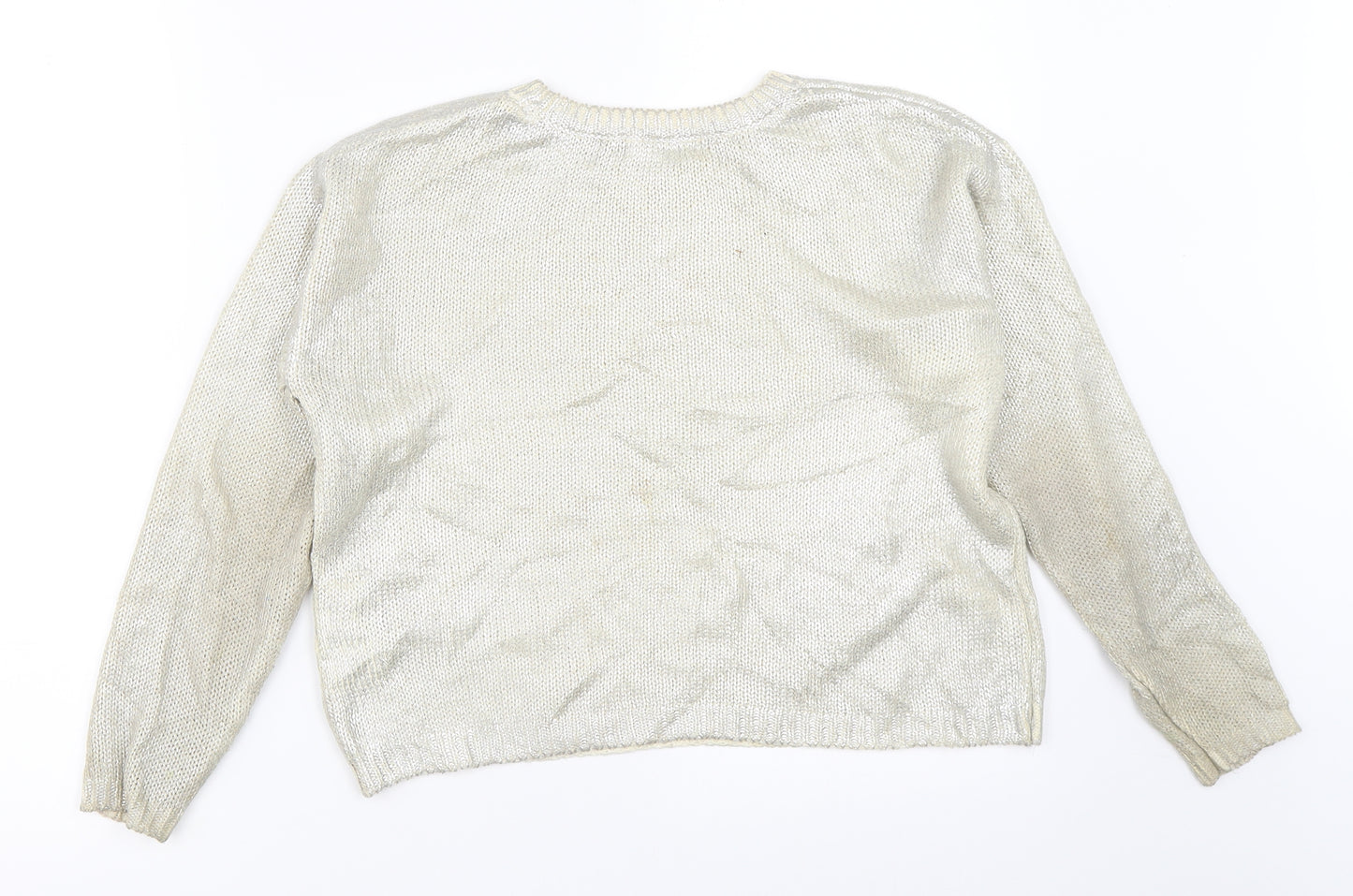 H&M Girls Gold   Pullover Jumper Size 11-12 Years