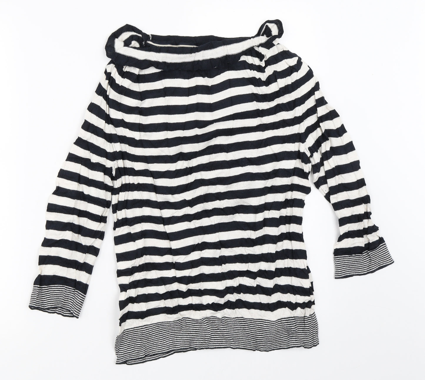 Per Una Womens Black Striped  Pullover Jumper Size 14