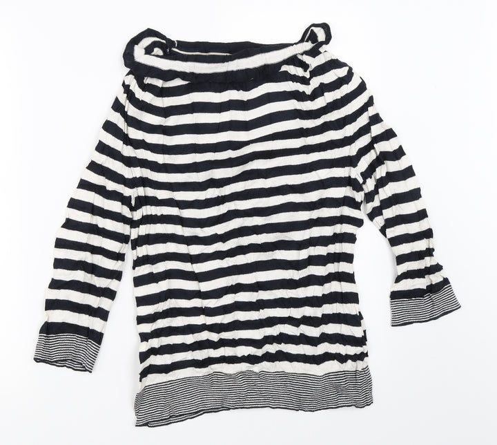 Per Una Womens Black Striped Pullover Jumper Size 14