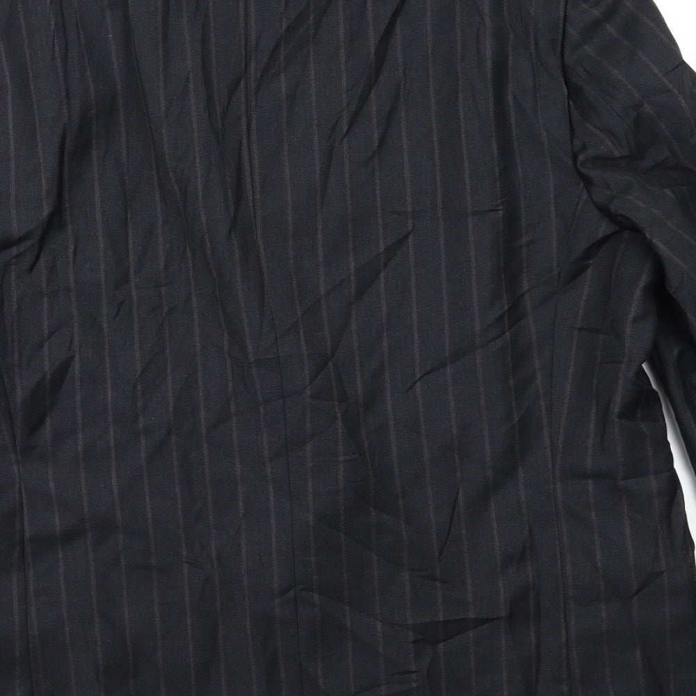 Ermenegildo Zegna Mens Black Striped  Jacket Blazer Size L