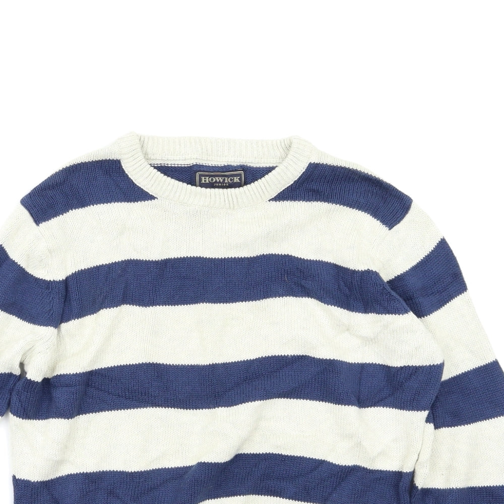 Howick Boys Blue Striped  Pullover Jumper Size 9-10 Years