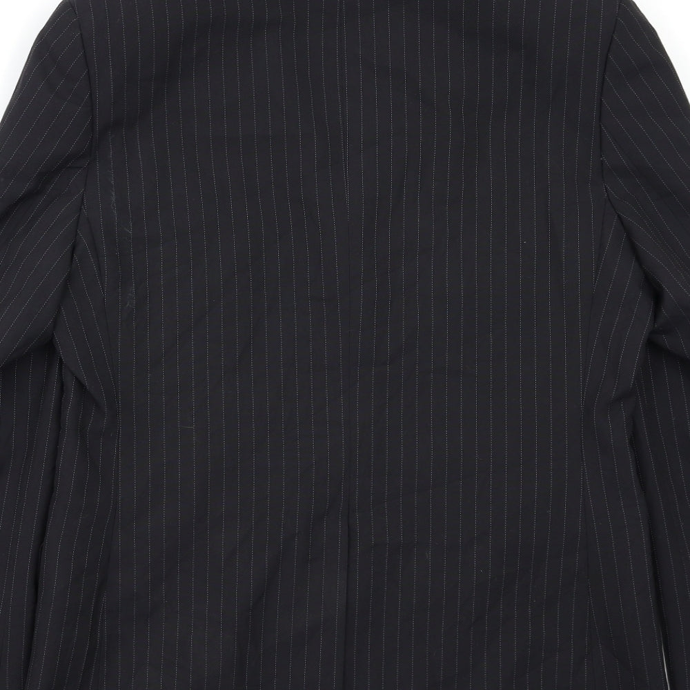 F&F Mens Black Striped  3 Piece Blazer Size 38