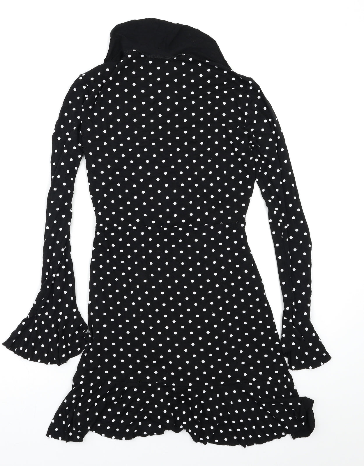 I SAW IT FIRST Womens Black Polka Dot  Fit & Flare  Size 8