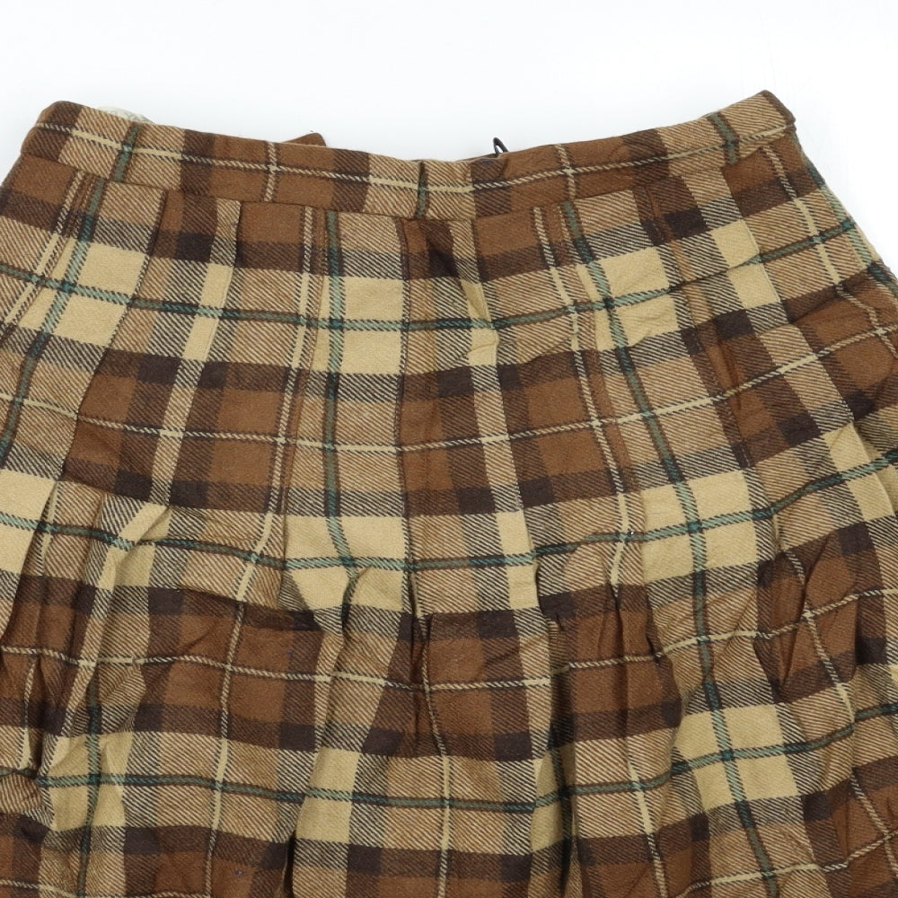 Murray Brothers Womens Beige Check  Cargo Skirt Size S