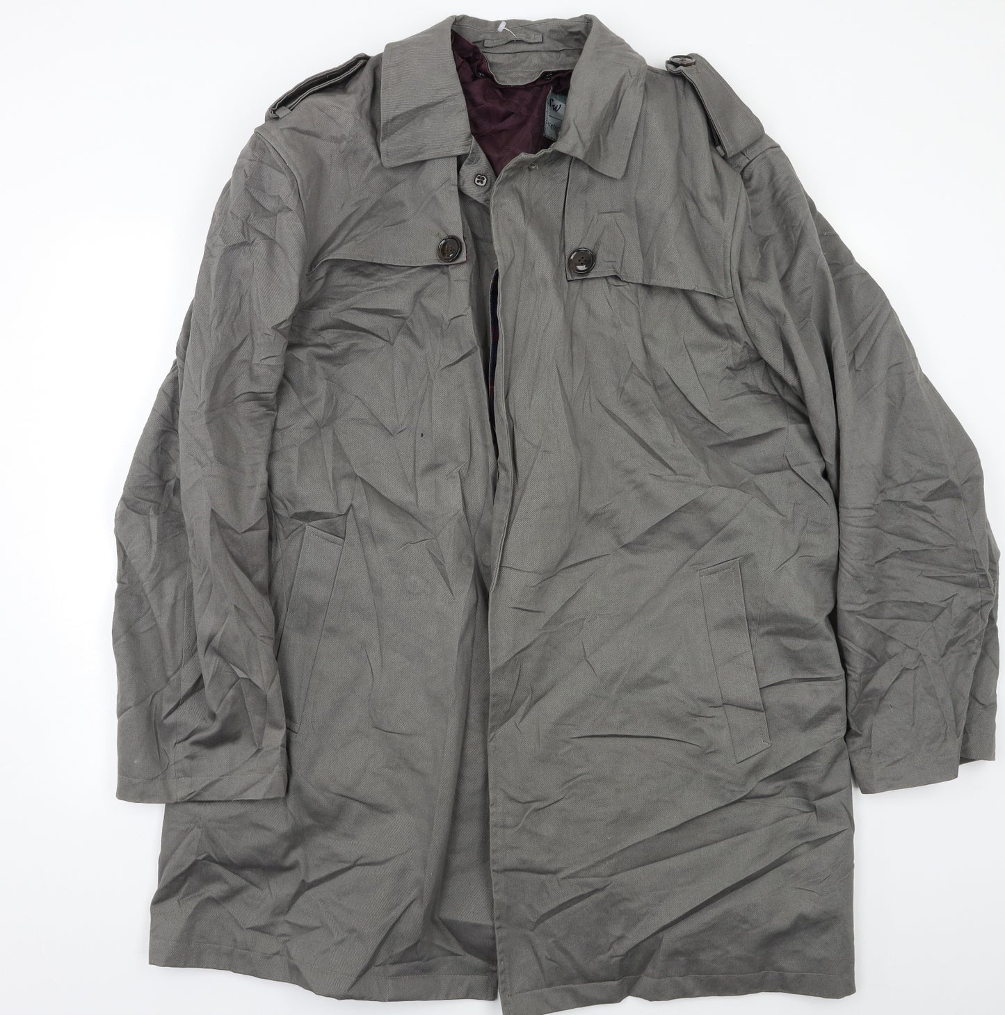 Samuel Windsor Mens Grey   Overcoat Coat Size L