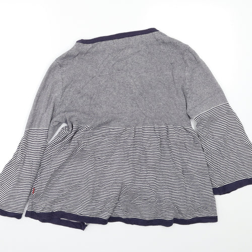 Vackpoy Womens Black Striped  Cardigan Jumper Size L
