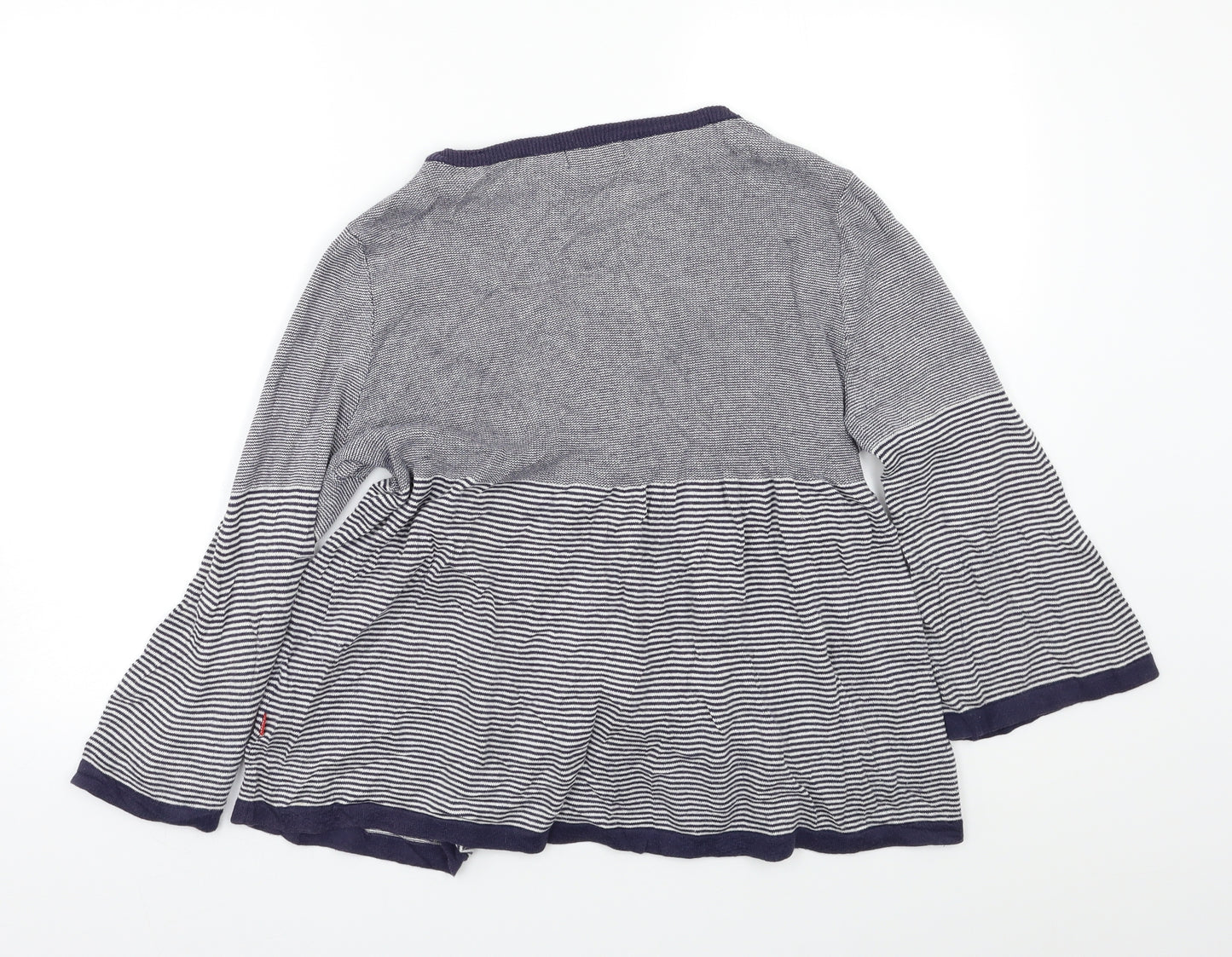 Vackpoy Womens Black Striped  Cardigan Jumper Size L