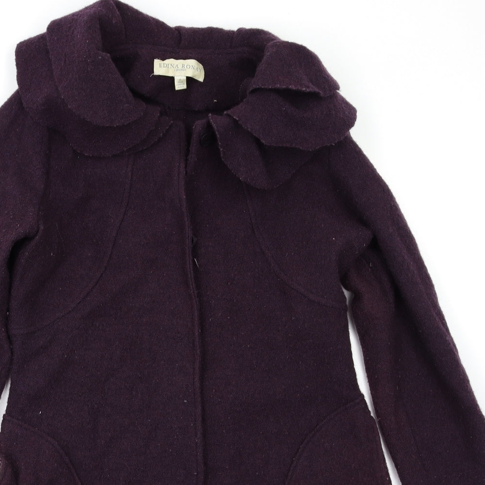 Edina Ronay Womens Purple   Overcoat Blazer Size M