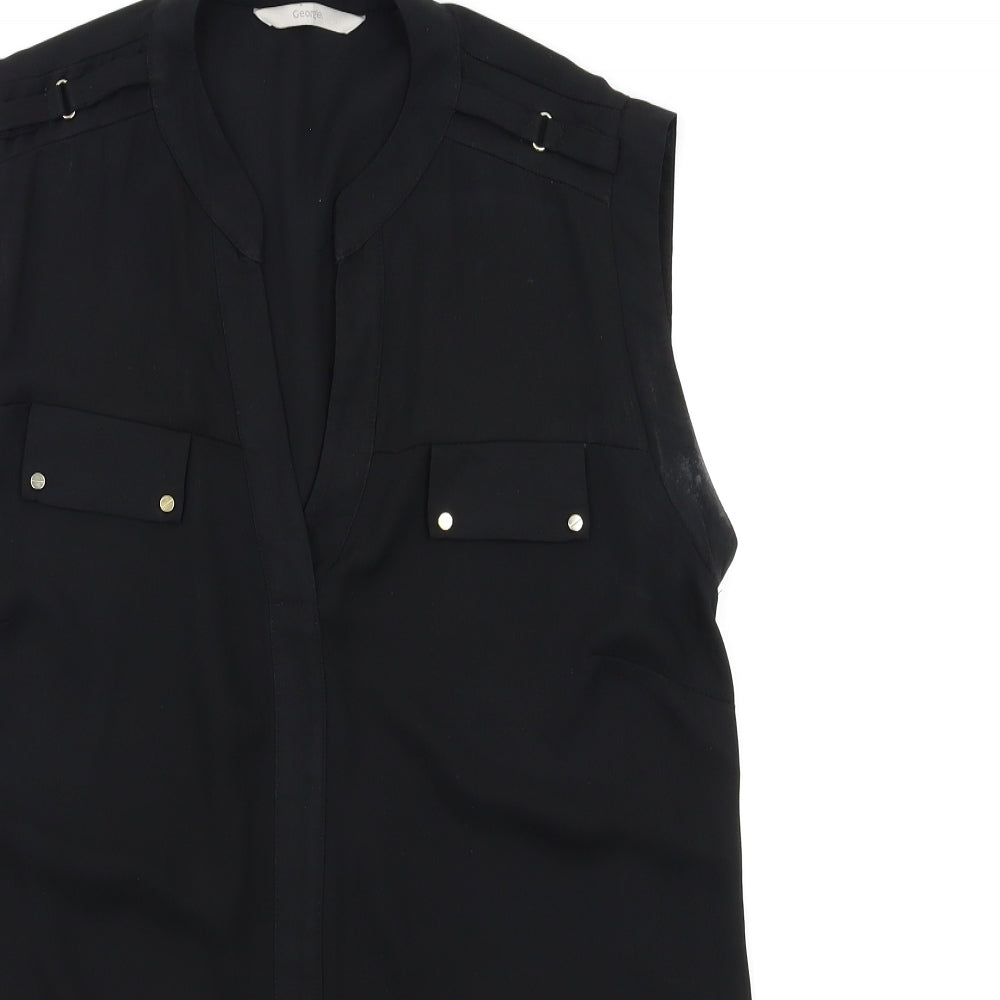 George Womens Black   Basic Blouse Size 12