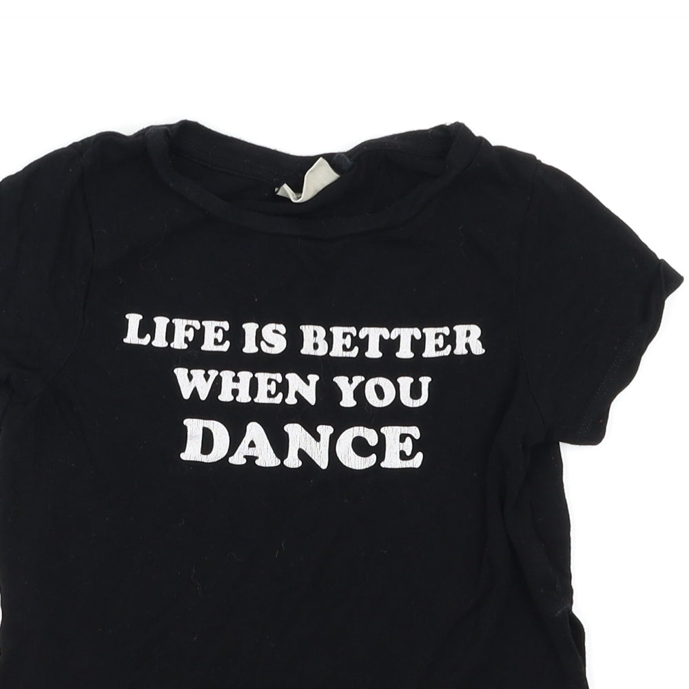 NEXT Girls Black   Basic T-Shirt Size 4 Years