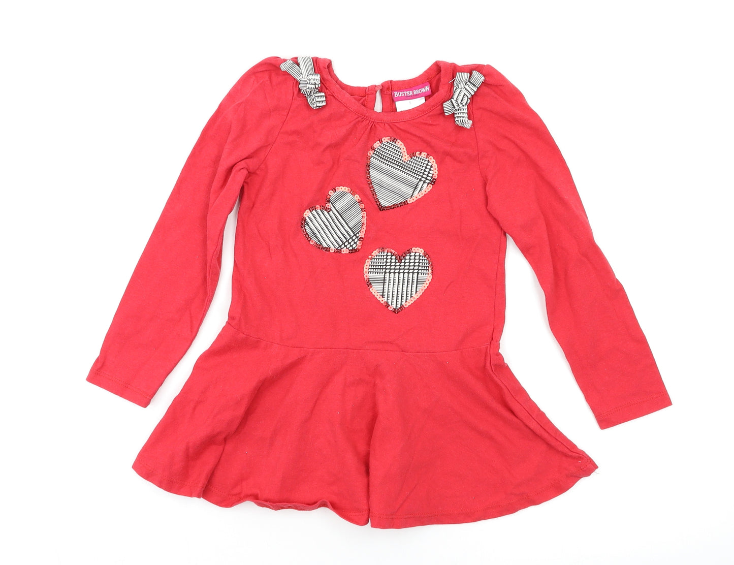 Buster Brown Girls Red   Skater Dress  Size 5 Years