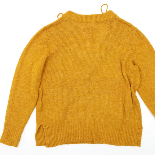 Jaqueline de Yong Womens Yellow   Pullover Jumper Size L