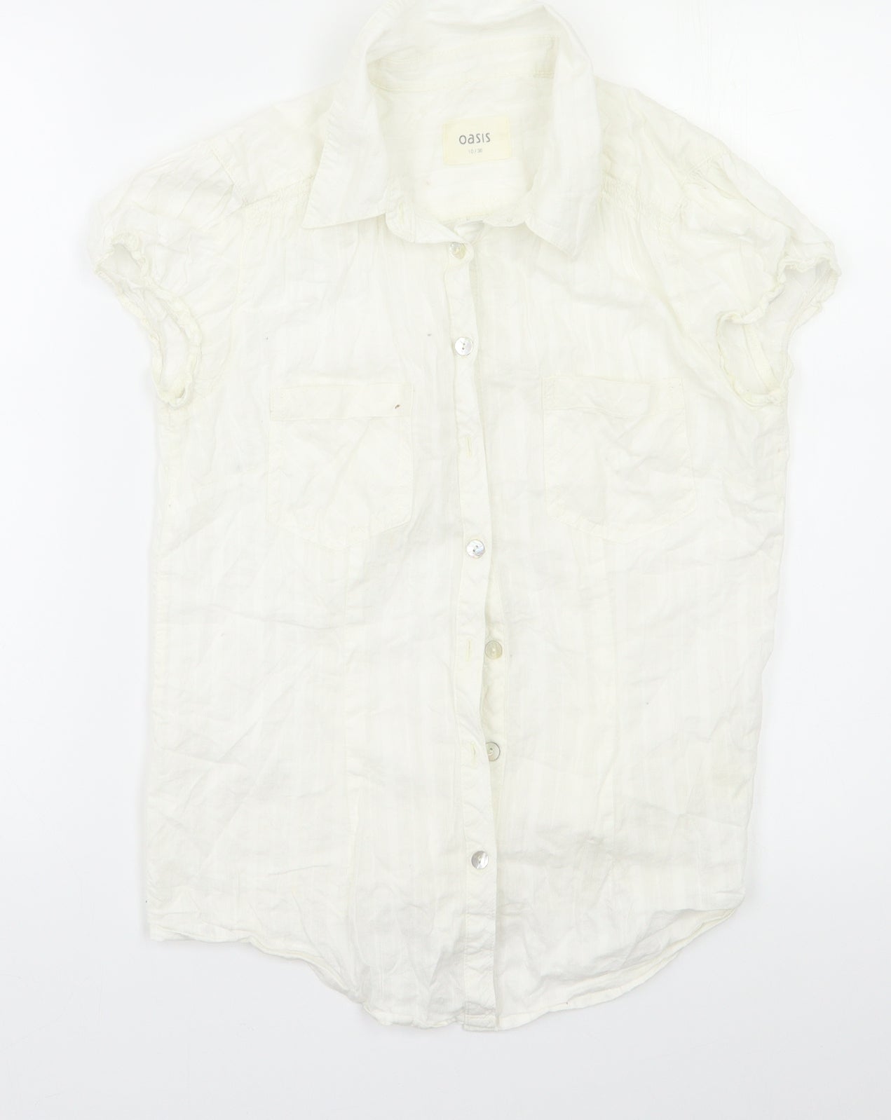 Oasis Womens White   Basic Button-Up Size 10