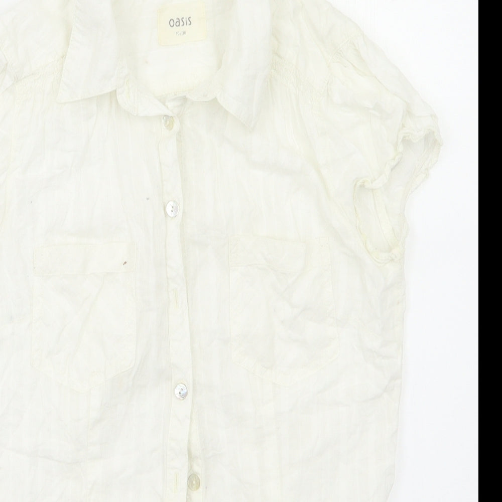 Oasis Womens White   Basic Button-Up Size 10