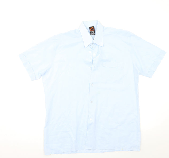 mandate Mens Blue Button-Up Size L