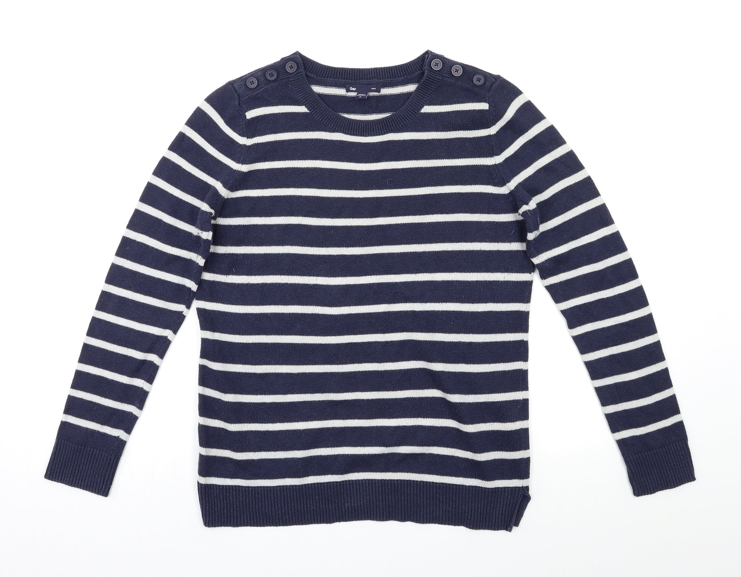 Gap Womens Blue Striped  Pullover Jumper Size M