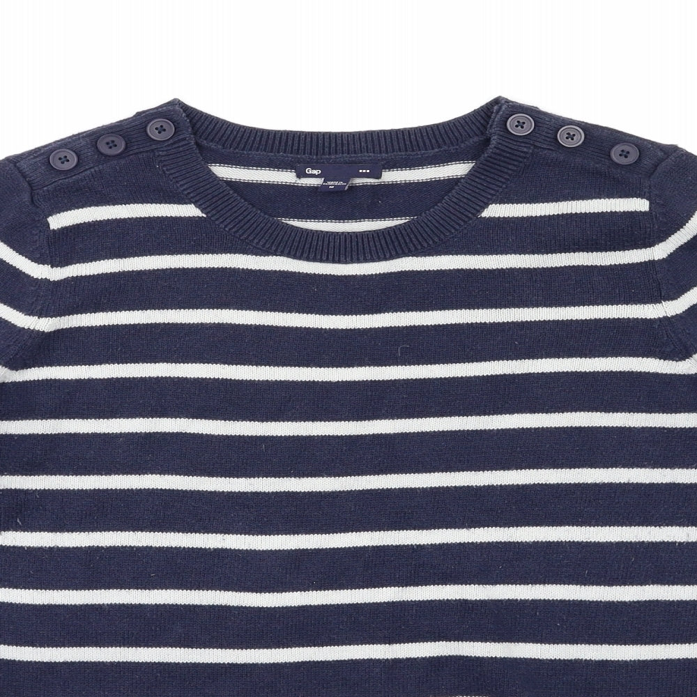 Gap Womens Blue Striped  Pullover Jumper Size M