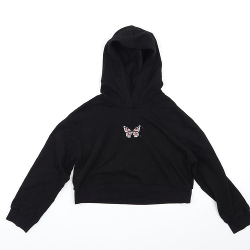 SheIn Girls Black   Pullover Hoodie Size 7 Years