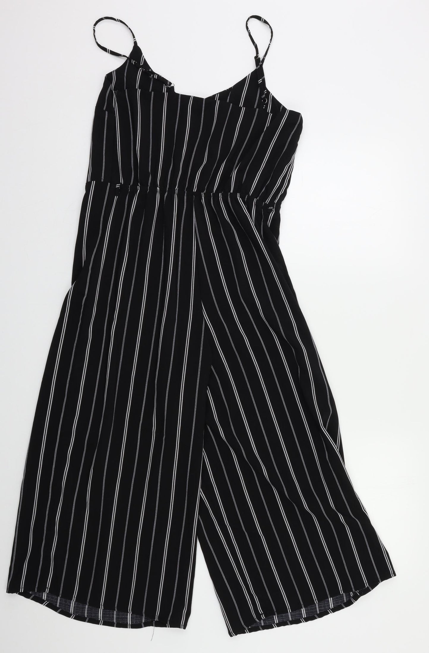 Cameo Rose Womens Black Striped  Jumpsuit One-Piece Size 10