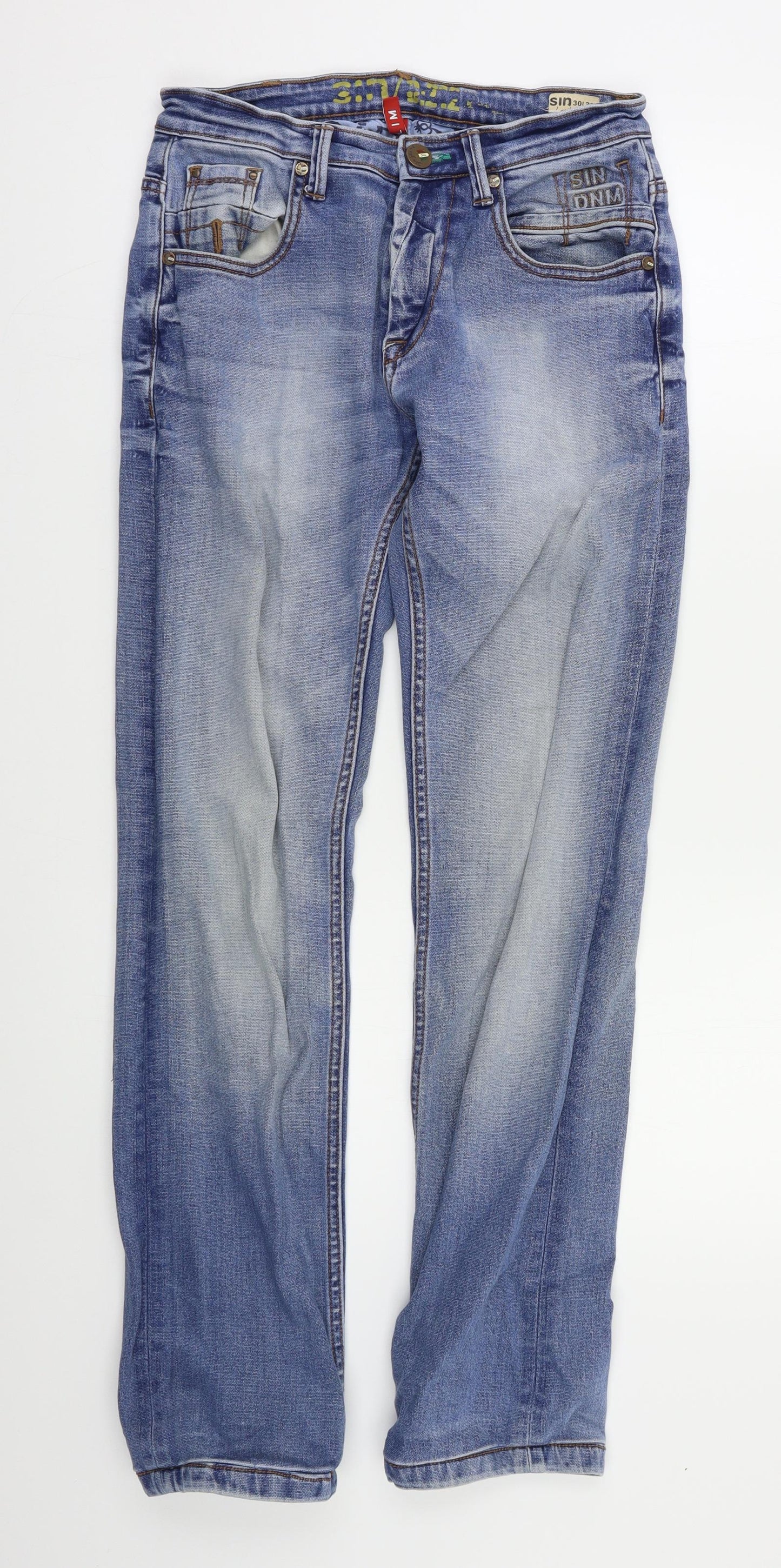 Sin Womens Blue   Straight Jeans Size S L28 in