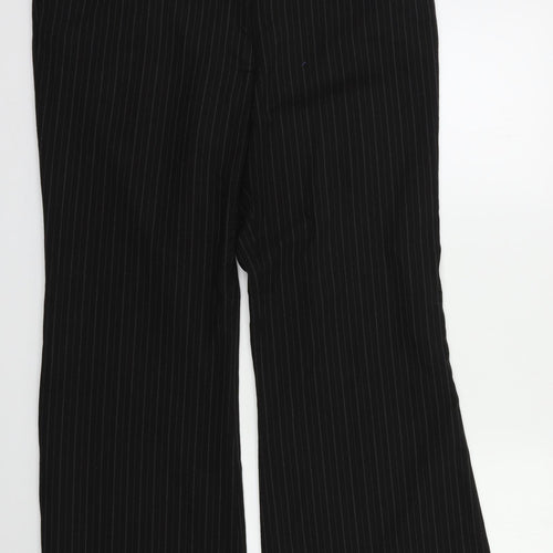 Preworn` Womens Black Striped  Dress Pants Trousers Size 16 L28 in